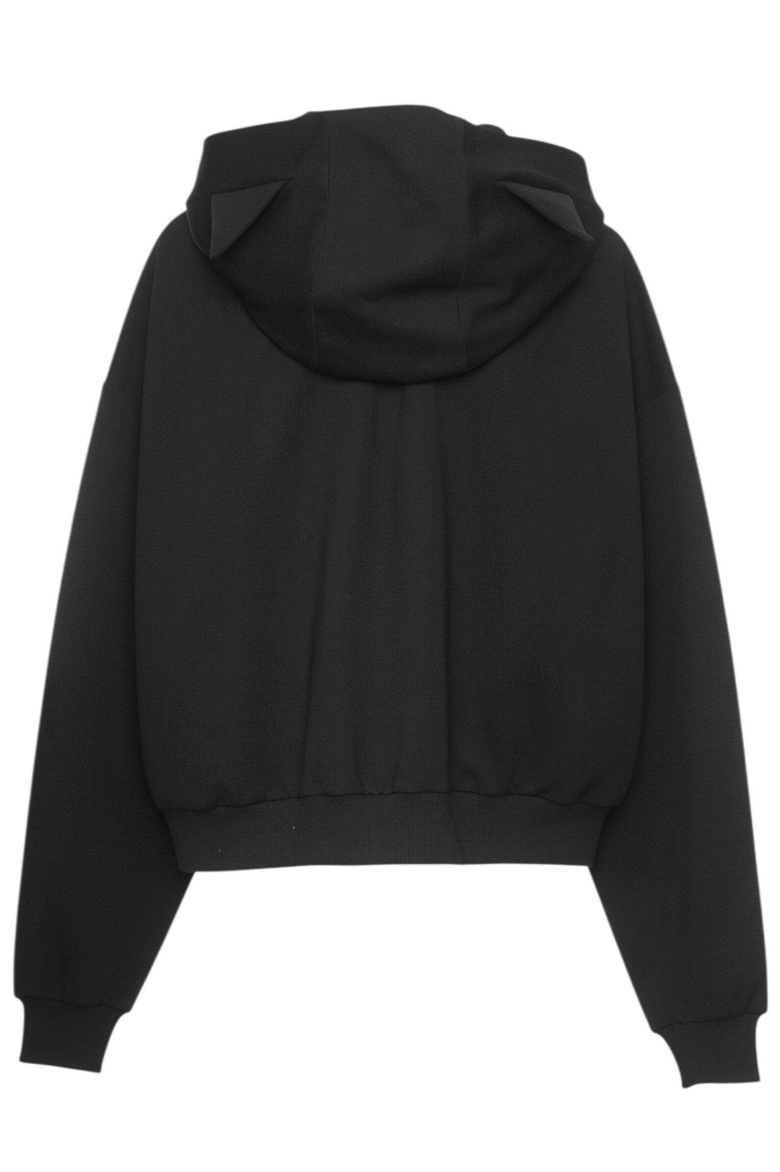 Толстовка дев. АРТ.Short hoody,чер,хл-эл