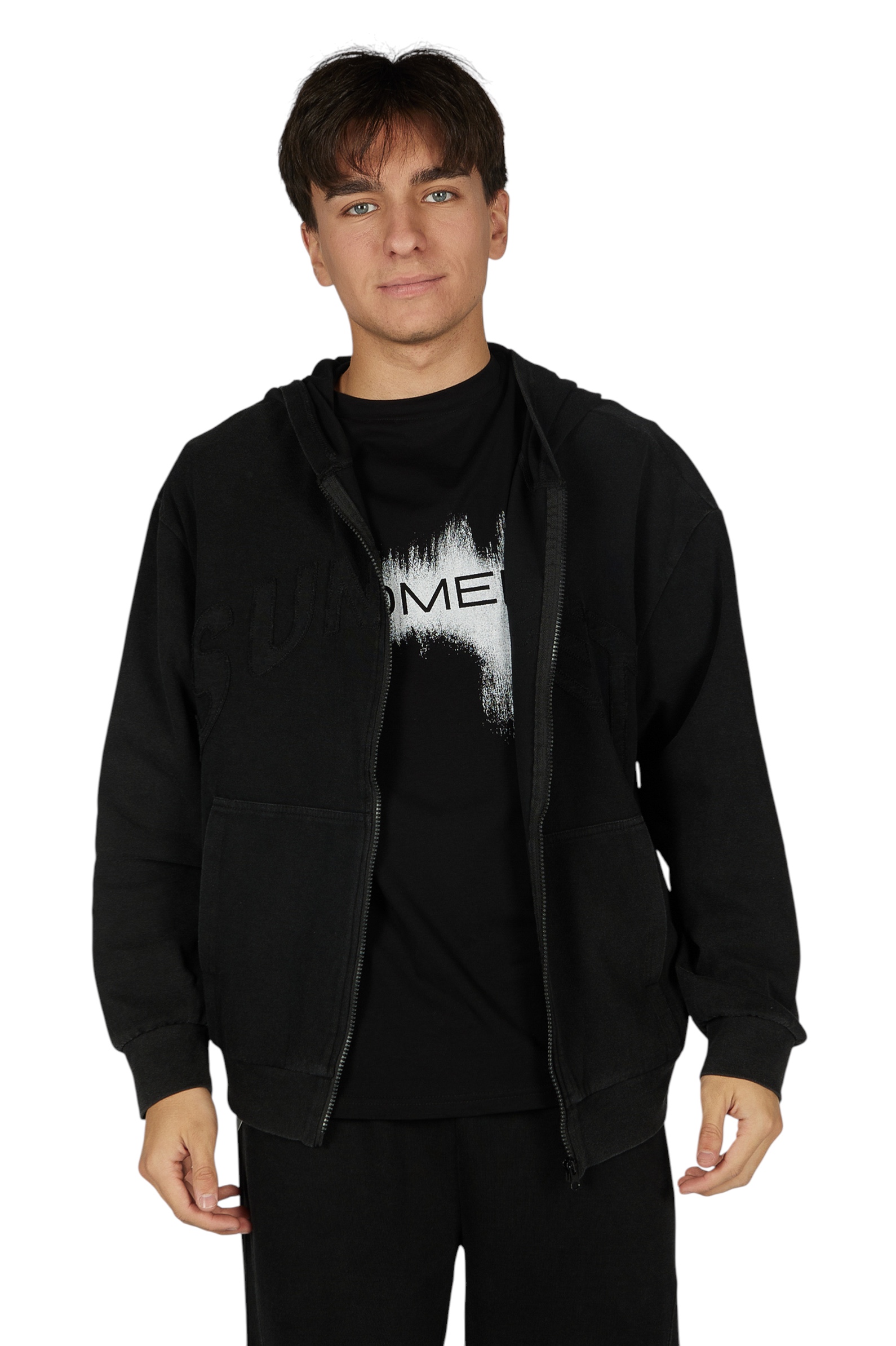 Толстовка АРТ.B-HDZ36038,чер,хл