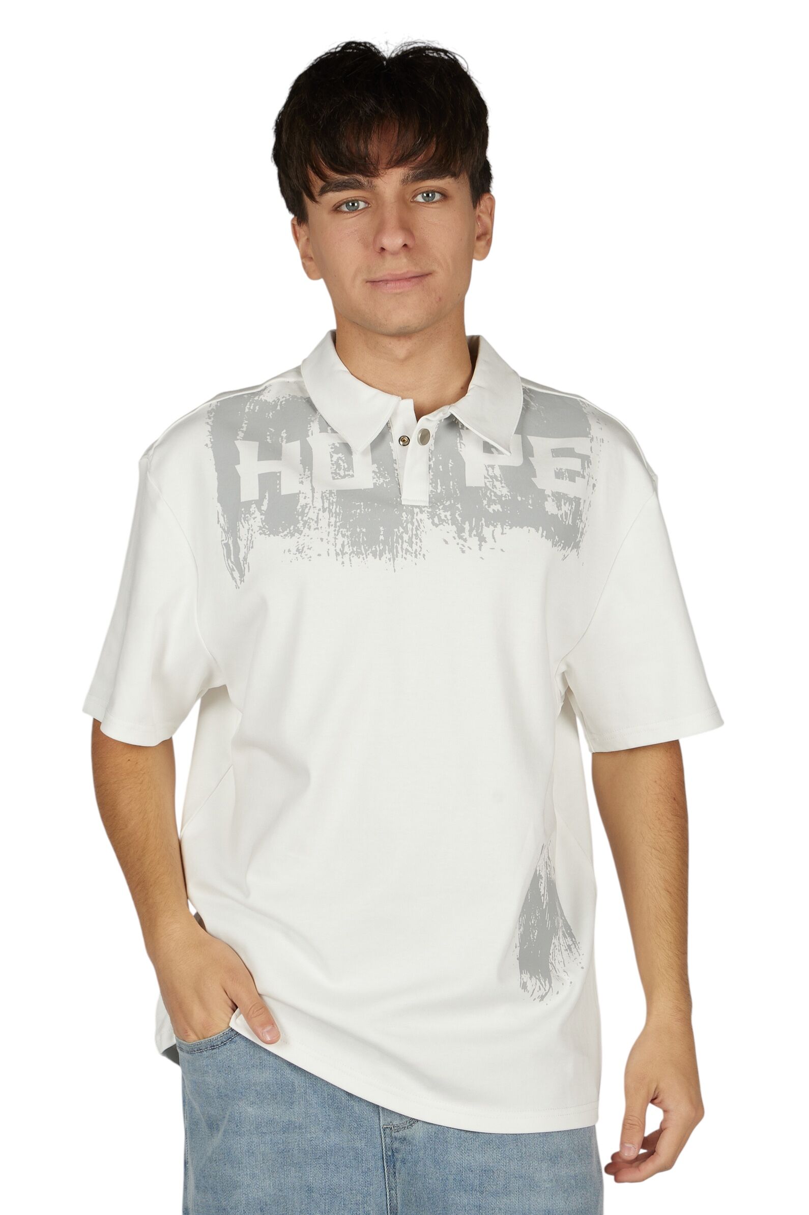 Поло мал.АРТ.B-TS36034,бел-сер,хл-эл