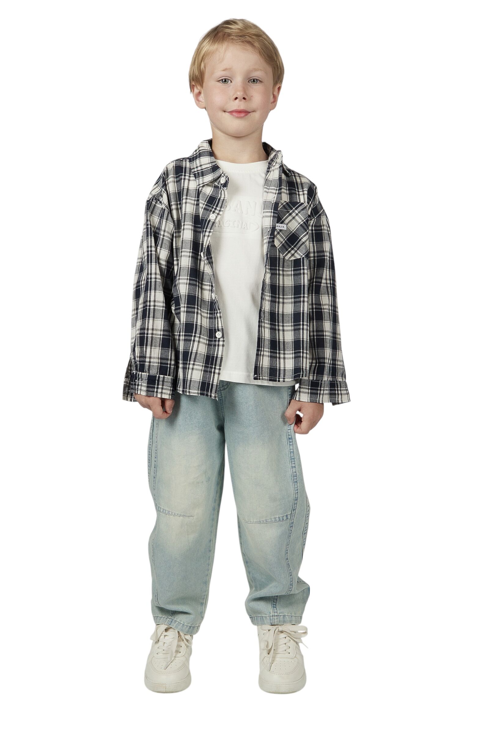 Рубашка АРТ.B-SH36145,чер-бел,хл-пэ