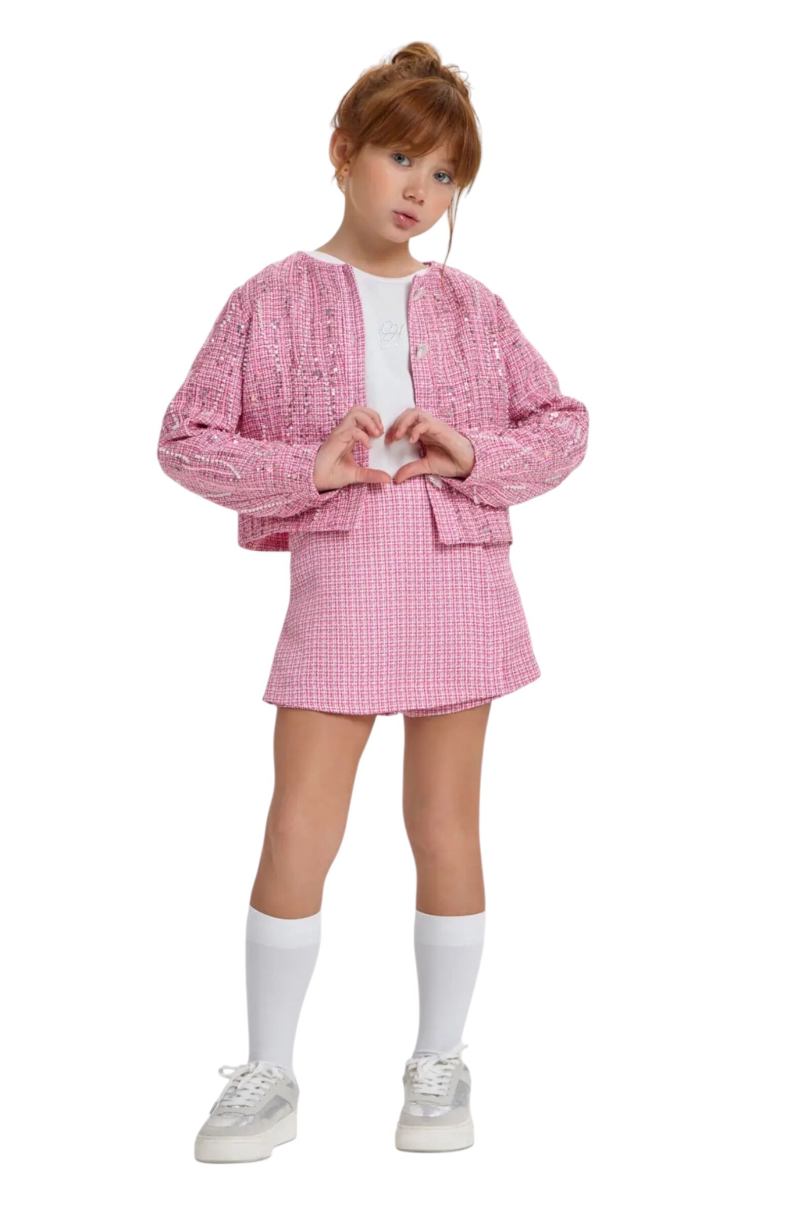 Юбка-шорты дев. АРТ.43.134,роз,пэ/хл